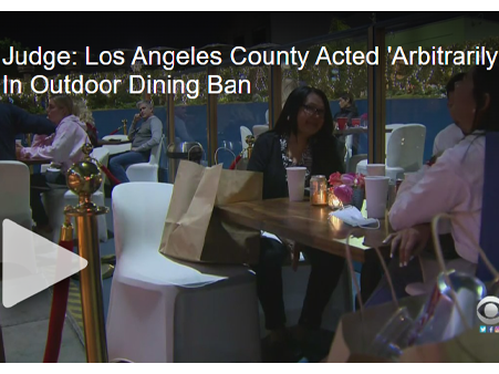 Judge: Los Angeles County Acted 'Arbitrarily' In Patio Dining Ban