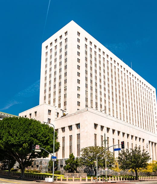 Exterior photo of Los Angeles courthouse